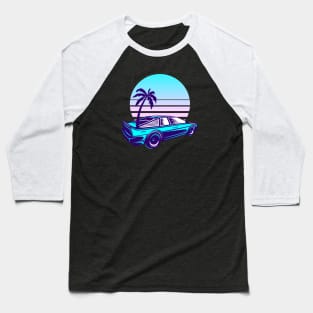 Futuristic Car Retro Sunset Synthwave Baseball T-Shirt